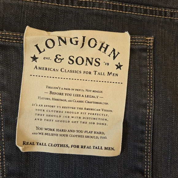 Long John and Sons NWT Tapered Jeans Vintage Black 38X38 - Picture 3 of 8